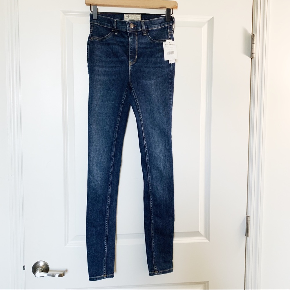 Free People Dark Denim Skinny Jeans